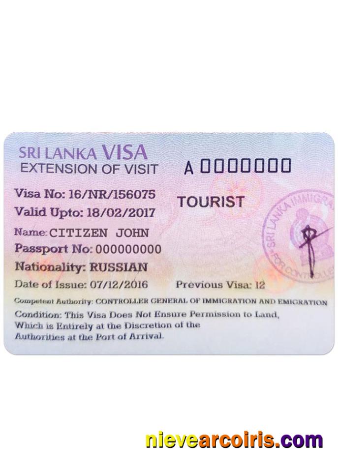 SRI LANKA tourist visa